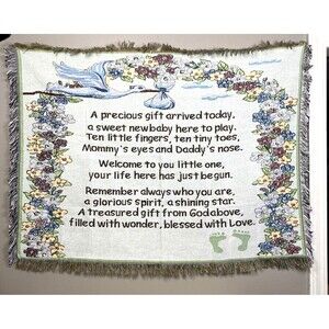 Baby Tapestry Wall Hanging Newborn Throw Blanket Nursery Décor Gift Boy Girl